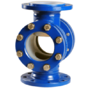 Investment casting double window teflon lined sight glass